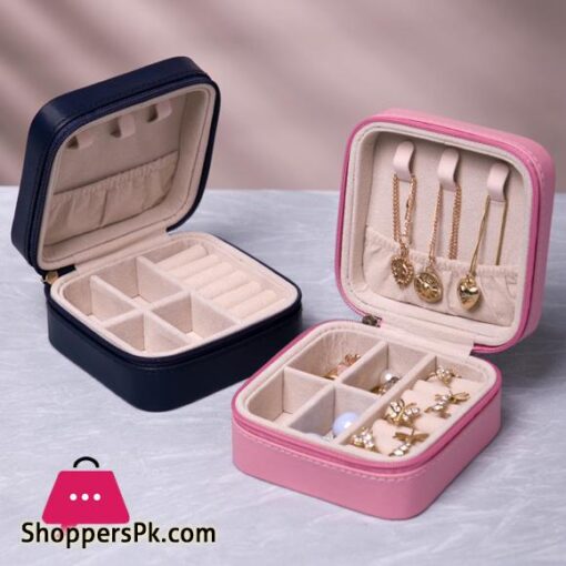 Portable Jewelry Box Jewelry Organizer Display Travel Jewelry Case Boxes Zipper Leather Storage Joyeros Organizador De JoyasJewelry Packaging Display