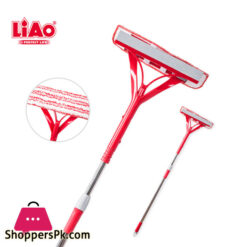 LiAo Double Use Long Glass Cleaning Wiper Window Cleaner with Microfiber Brush & Hand Squeegee - B130062