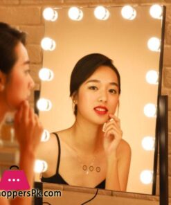 Makeup mirror with lamp stand type recharging light beauty mirror with LED light bulbDressers