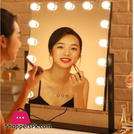 Makeup mirror with lamp stand type recharging light beauty mirror with LED light bulbDressers