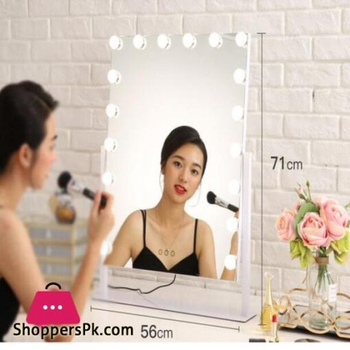 Makeup mirror with lamp stand type recharging light beauty mirror with LED light bulbDressers