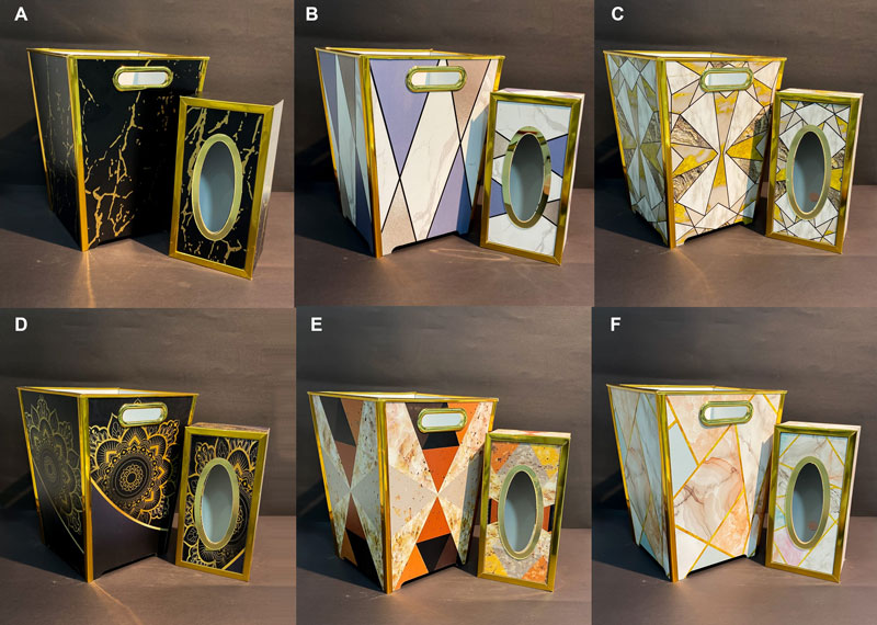 Modern Design Wooden Dustbin & Tissue Box Set