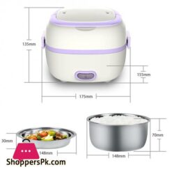 Multifunctional Electric Lunch Box Mini Rice Cooker Portable Food Heating Steamer Heat Preservation Lunch Box Eu Plug