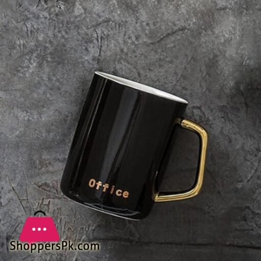 ins Nordic breakfast cup simple coffee cup with lid spoon couple mug gold handle ceramic cup custom logoMugs
