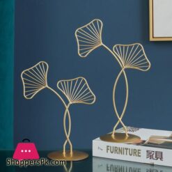 Nordic simple creative metal crafts gingko leaf ornaments living room TV cabinet porch housewarming gift decorations for homeFigurines Miniatures