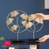 Nordic Iron Art Gold Gingko Leaf Turtle Leaf Ornaments Creative Home Living Room Wine Cabinet Porch Decorationfigurines Miniatures