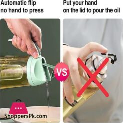Oil Dispenser Bottle For Kitchen Automatic Flip Cap Cooking Oil Dispenser Bottle Non Drip Spout 25 Oz Glass Oil Bottle With Coasters Suitable For Olive Oil Vinegar Soy Sauce Maple Syrup