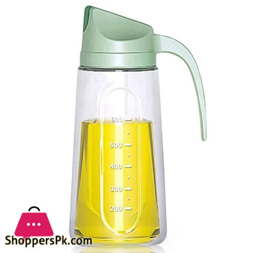 Oil Dispenser Bottle for Kitchen Automatic Flip Cap Cooking Oil Dispenser Bottle Non-Drip Spout Glass Oil Bottle 400 ML