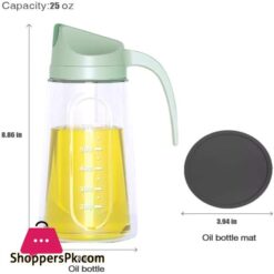 Oil Dispenser Bottle For Kitchen Automatic Flip Cap Cooking Oil Dispenser Bottle Non Drip Spout 25 Oz Glass Oil Bottle With Coasters Suitable For Olive Oil Vinegar Soy Sauce Maple Syrup