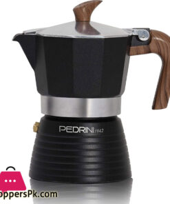 PEDRINI Celebration Cafetiere, Aluminium Black 3 Cups Black
