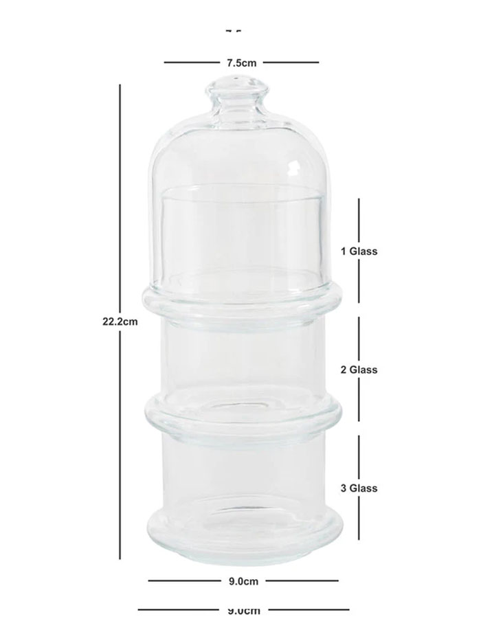 Pasabahce Glass Villa Patisserie Glass (3Pcs Part Glass) Balgaria Made