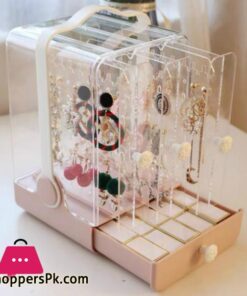 Portable High end Jewelry Box Dustproof Large capacity Earring Jewelry Display Shelf Lipstick Necklace Tiara Finishing BoxStorage Boxes Bins