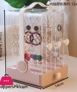 Portable High End Jewelry Box Dustproof Large Capacity Earring Jewelry Display Shelf Lipstick Necklace Tiara Finishing Boxstorage Boxes Bins