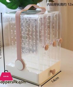 Portable High End Jewelry Box Dustproof Large Capacity Earring Jewelry Display Shelf Lipstick Necklace Tiara Finishing Boxstorage Boxes Bins
