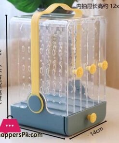 Portable High End Jewelry Box Dustproof Large Capacity Earring Jewelry Display Shelf Lipstick Necklace Tiara Finishing Boxstorage Boxes Bins