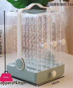 Portable High End Jewelry Box Dustproof Large Capacity Earring Jewelry Display Shelf Lipstick Necklace Tiara Finishing Boxstorage Boxes Bins