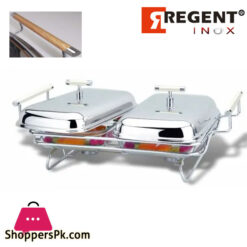 REGENT PERLE Wood 1.5 Liter x 2 Double Food Warmer Serving Dish 370446(T1)