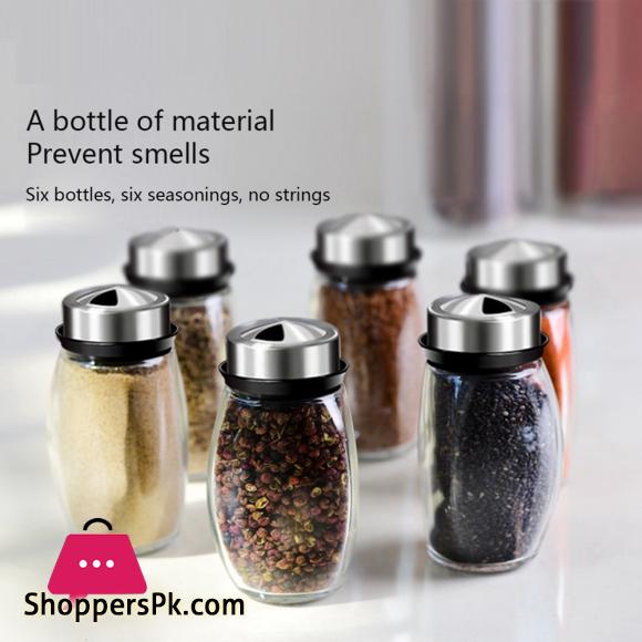 Spices Seasonings Condiments Storage Box Sets with Tray Gray Salt and Pepper Shakers Jars 