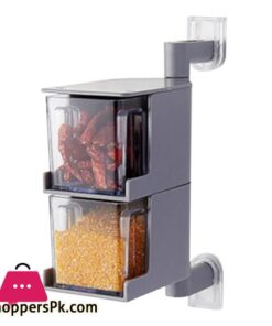Rotating Seasoning Storage Boxes Spice Jar Condiment Box Spices Storage Wall Hanging Kitchen Organizer Kitchen Accessories 7 Rotating Wall Seasoning Jar Box Salt Sugar Spices Storage Hang Condiment Shelf Closet Clothes Glass Mug Shelf Hangerracks Holders