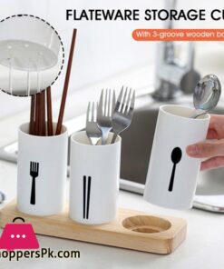 Chopsticks Drain Rack Desktop Tableware Storage Rack Spoons Knife Storage Box Wooden Table Cutlery Container Kitchen OrganizerRacks Holders