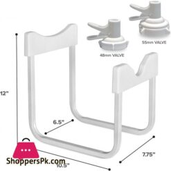 Brio Stainless Steel 3 5 Gallon Water Jug Stand And 2 Dispenser Valves Rust Resistant Non Slip Water Stand With Bpa Free Fast Flow Water Spout Fits Both 48Mm And 55Mm Bottles 2 Caps Included White