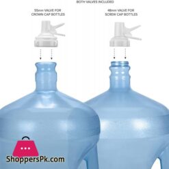 Brio Stainless Steel 3 5 Gallon Water Jug Stand And 2 Dispenser Valves Rust Resistant Non Slip Water Stand With Bpa Free Fast Flow Water Spout Fits Both 48Mm And 55Mm Bottles 2 Caps Included White