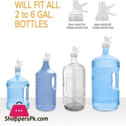 Brio Stainless Steel 3 5 Gallon Water Jug Stand And 2 Dispenser Valves Rust Resistant Non Slip Water Stand With Bpa Free Fast Flow Water Spout Fits Both 48Mm And 55Mm Bottles 2 Caps Included White