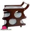 Tea Trolley-Three Shelf - Small Circle Design- Dark Brown- Wooden