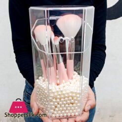 Transparent Pearl Acrylic Cosmetic Makeup Organizer Brush Container