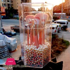 Transparent Pearl Acrylic Cosmetic Makeup Organizer Brush Container