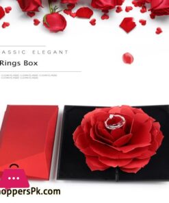 Unique Pops Up Rose Wedding Engagement Rings Box Surprise Jewelry Storage Holder Valentines day Best Gift Boxes For Women RingsJewelry Packaging Display