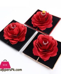Unique Pops Up Rose Wedding Engagement Rings Box Surprise Jewelry Storage Holder Valentines Day Best Gift Boxes For Women Ringsjewelry Packaging Display