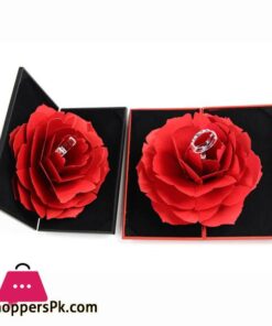 Unique Pops Up Rose Wedding Engagement Rings Box Surprise Jewelry Storage Holder Valentines Day Best Gift Boxes For Women Ringsjewelry Packaging Display
