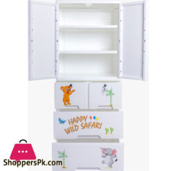 Phoenix Happy Wild Safari Wardrobe Hanging With 4 Drawer Jumbo 7 Layer