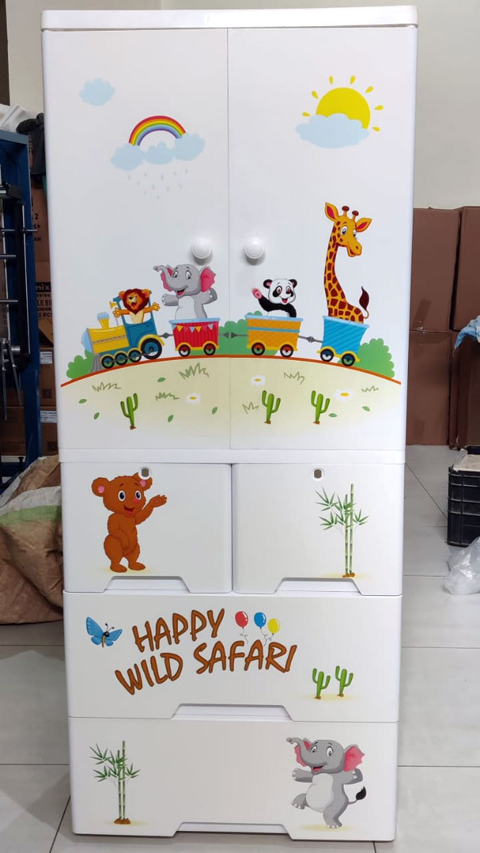 Phoenix Happy Wild Safari Wardrobe Hanging With 4 Drawer
