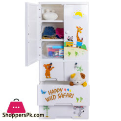 Phoenix Happy Wild Safari Wardrobe Hanging With 4 Drawer Jumbo 7 Layer