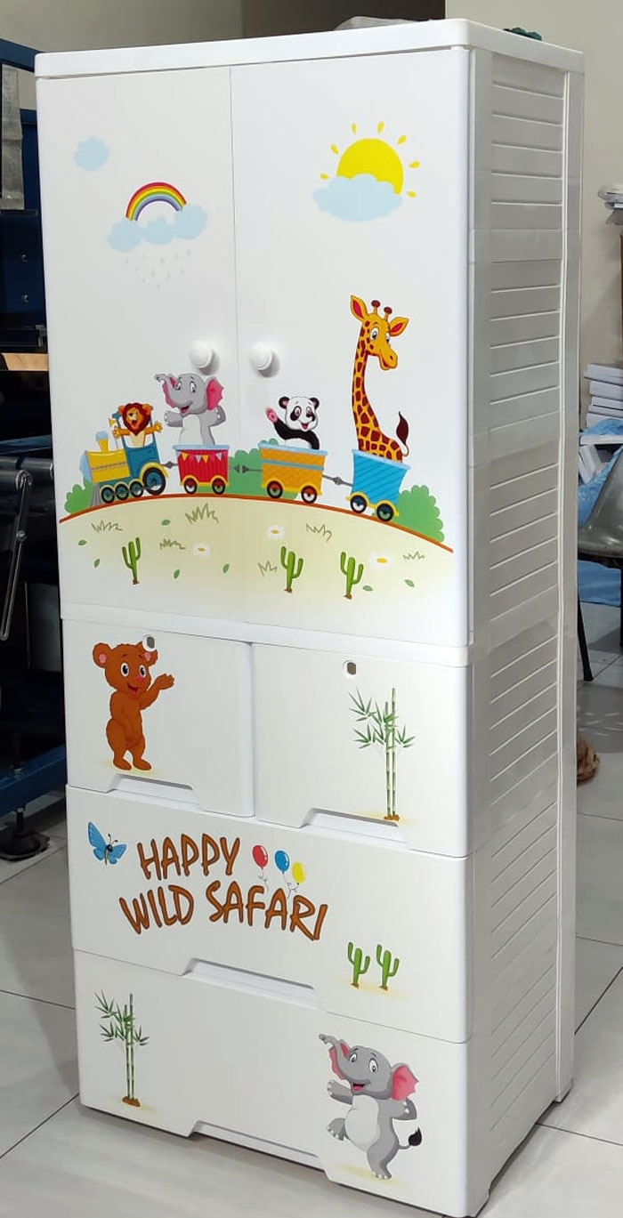 Phoenix Happy Wild Safari Wardrobe Hanging With 4 Drawer