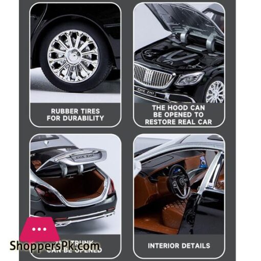 Miniature 124 Diecast Alloy Model Car Simulation Maybach S600 Luxury Sedan for Children Collection Metal Vehicle Boys Hot Toys