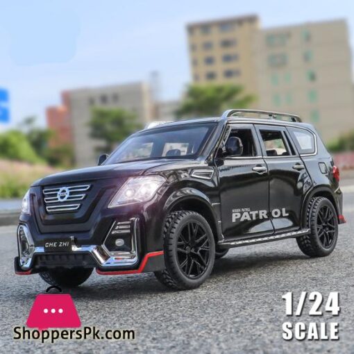124 Nissan Patrol Alloy Car Model Diecasts Metal Toy Modified Off road Vehicles Model Simulation Sound Light Childrens Toy GiftDiecasts Toy Vehicles