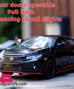 1:32 Scale HONDA CIVIC Type R Toy Car Alloy Diecast Metal Car Model Miniature With Sound Light Car For Children