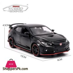 1:32 Scale Honda Civic Type R Toy Car Alloy Diecast Metal Car Model Miniature With Sound Light Car For Children