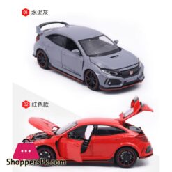 1:32 Scale Honda Civic Type R Toy Car Alloy Diecast Metal Car Model Miniature With Sound Light Car For Children