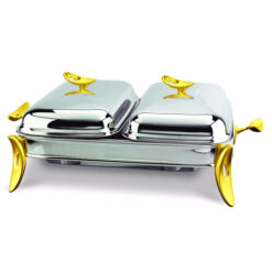 REGENT LEAF Rectangular Twin Dish Warmer Serving Dish 2 x 1.5 Liter – 174546