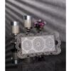 Osena Dantel Pewter Metal Rectangular Serving Tray Silver Turkey Made - 207-2-11