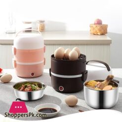220V Electric Heating Lunch Box Stainless Steel 2L Large Thermal Food Container Warmer Mini Rice Cooker Work Home Lunchbox Setlunch Boxes