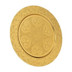 Osena Brass Metal Service Plate 6 Pieces Golden Turkey Made - 244-K-18