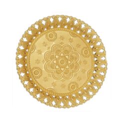 Osena Brass Ecem Round Serving Tray Ø37CM Golden Turkey Made - 247-618