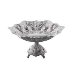 Osena Pewter Metal Hexagonal Chocolate Bowl Silver Turkey Made - 259-K-K-11