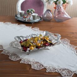 Osena Pewter Metal Rectangle Chocolate Bowl Silver Turkey Made - 267-A-K-11