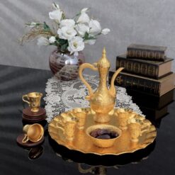 Osena Pewter Metal Big Size Payitaht  Zamzam Kawa Set Golden Turkey Made - 271-K-18